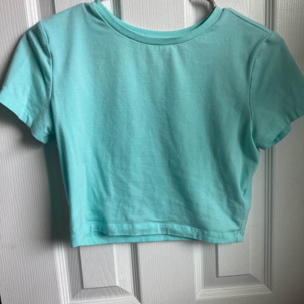 Wild Fable Blue Short Sleeve Cropped Tee